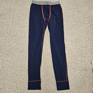 Pact Organic Men’s Large Base Layer Thermals Lounge Pants Blue